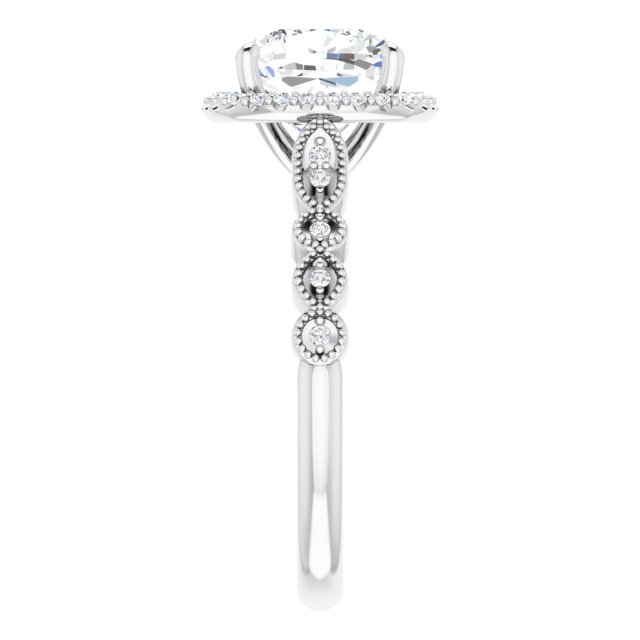 18K White Engagement Ring Mounting