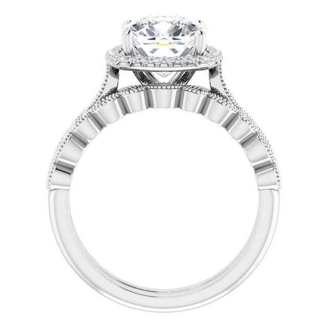 18K White Engagement Ring Mounting