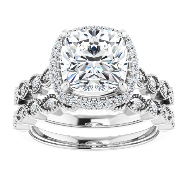 18K White Engagement Ring Mounting