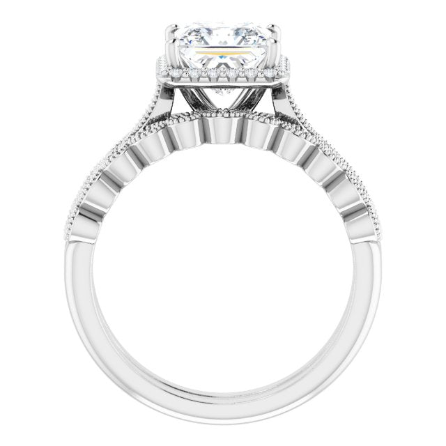 18K White Engagement Ring Mounting