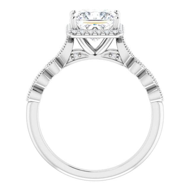18K White Engagement Ring Mounting