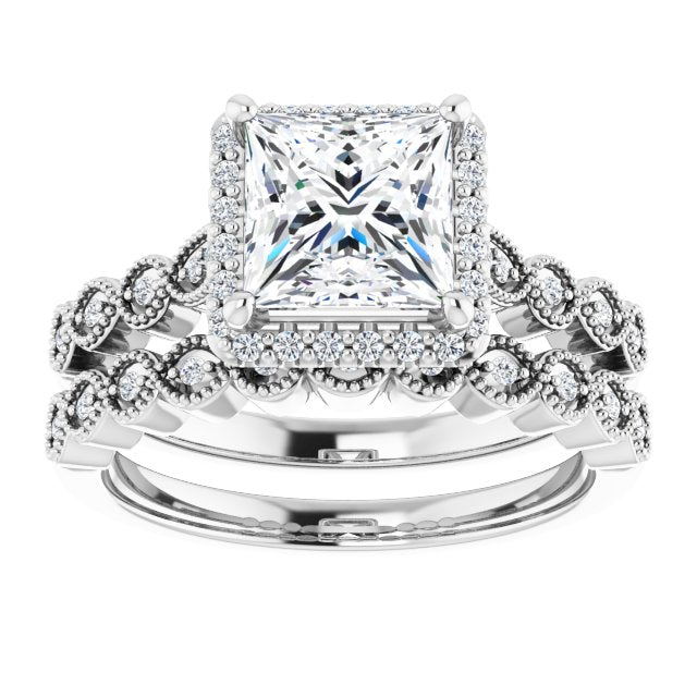 18K White Engagement Ring Mounting