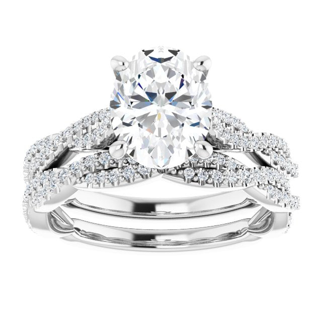 18K White Engagement Ring Mounting