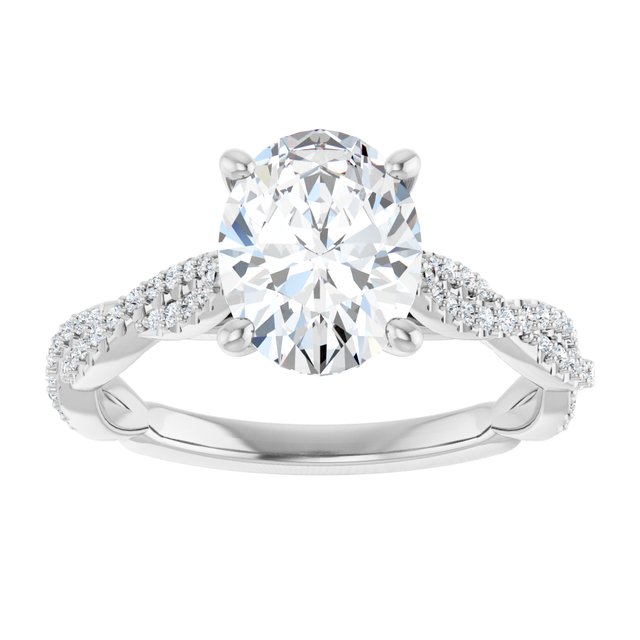 18K White Engagement Ring Mounting