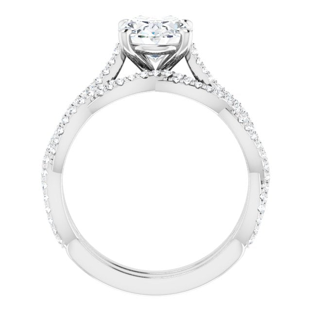18K White Engagement Ring Mounting