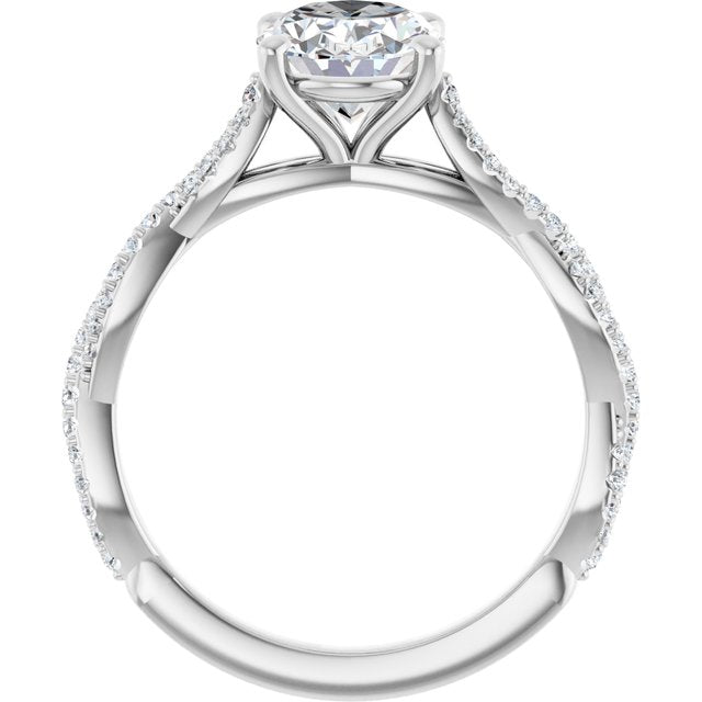 18K White Engagement Ring Mounting