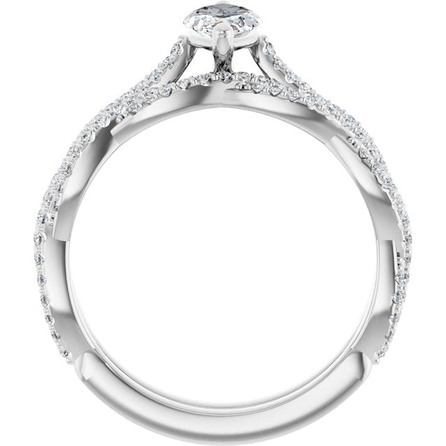 18K White Engagement Ring Mounting