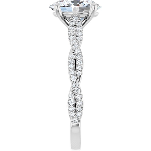 18K White Engagement Ring Mounting