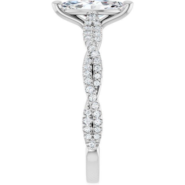 18K White Engagement Ring Mounting