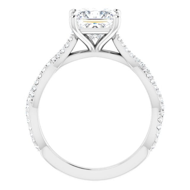 18K White Engagement Ring Mounting