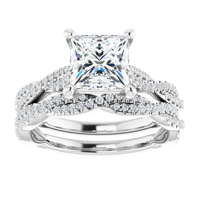 18K White Engagement Ring Mounting