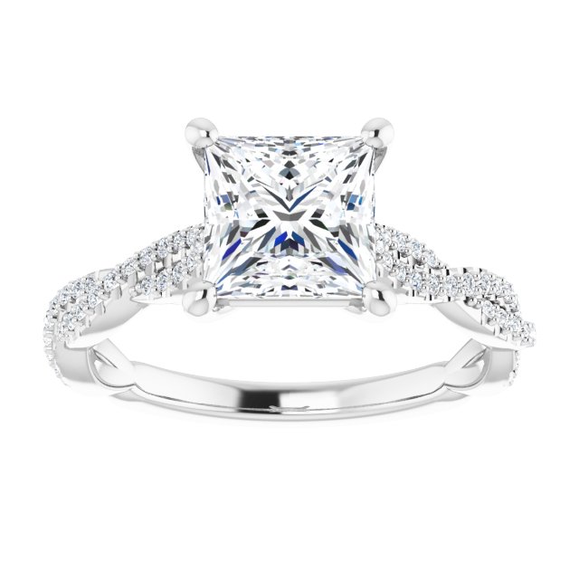 18K White Engagement Ring Mounting