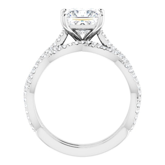 18K White Engagement Ring Mounting