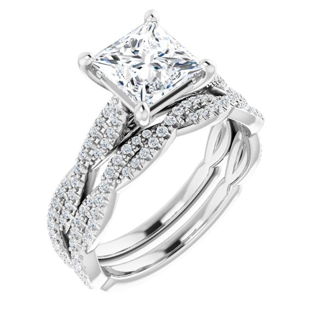 18K White Engagement Ring Mounting