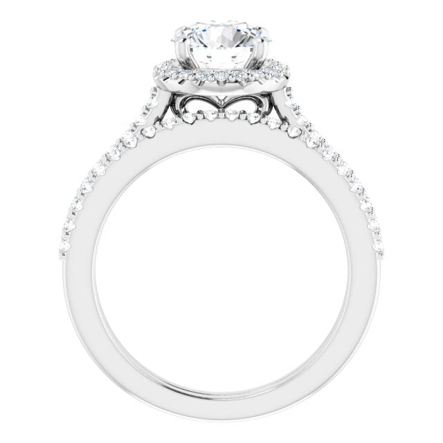 18K White Engagement Ring Mounting