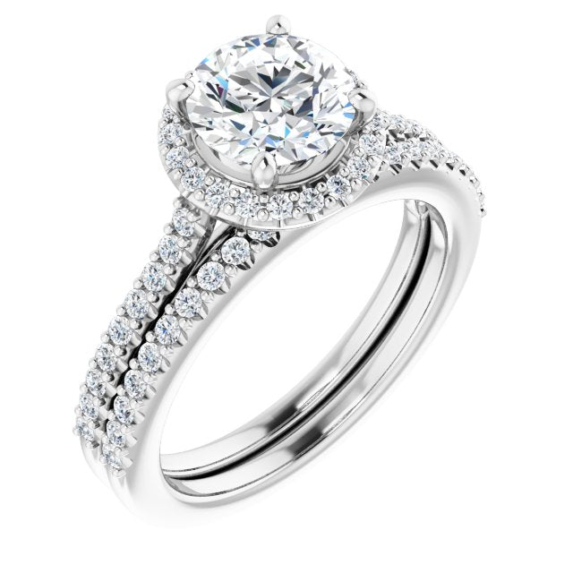 18K White Engagement Ring Mounting