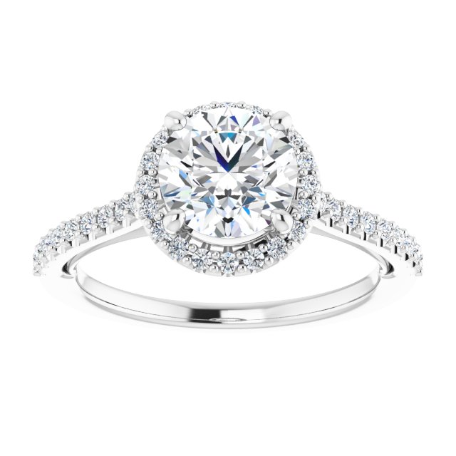 18K White Engagement Ring Mounting