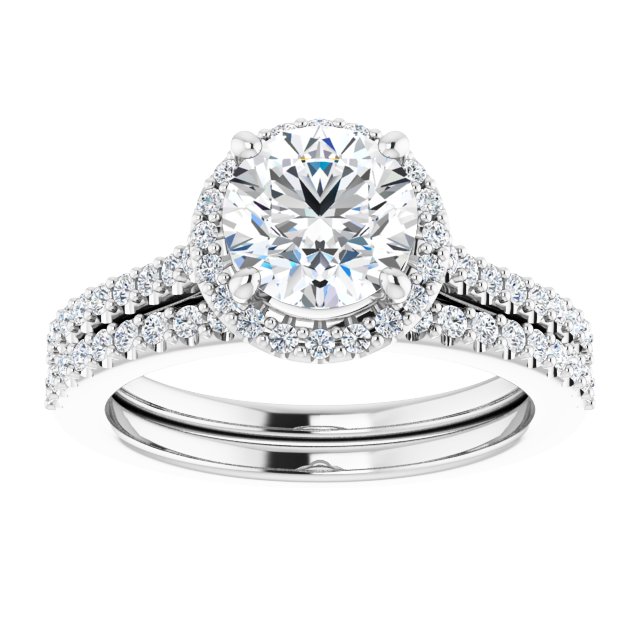 18K White Engagement Ring Mounting
