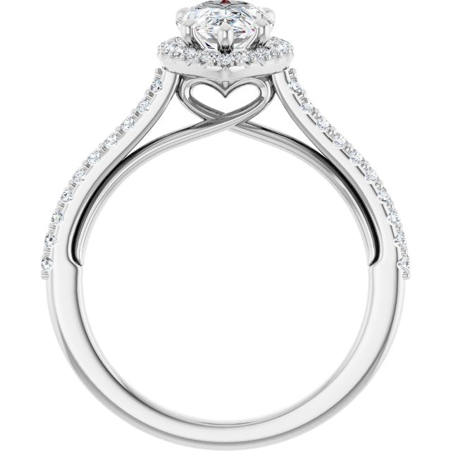 18K White Engagement Ring Mounting
