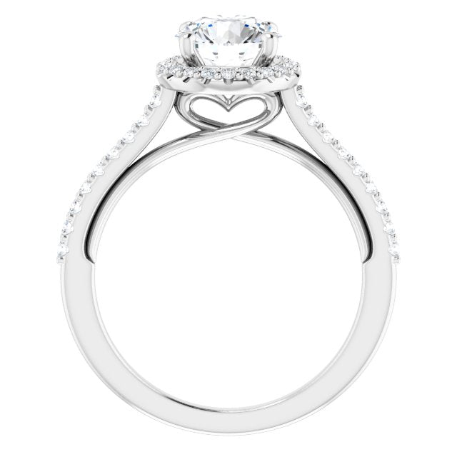 18K White Engagement Ring Mounting