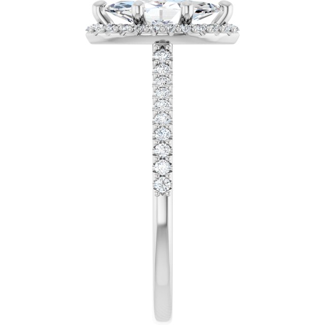 18K White Engagement Ring Mounting