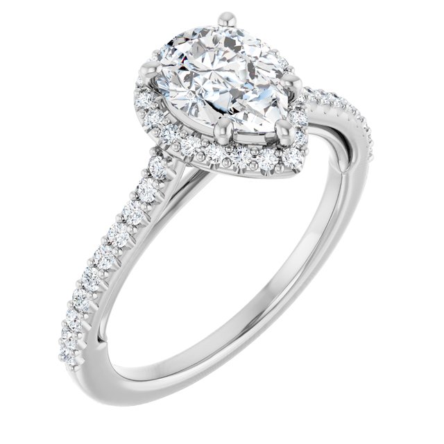 18K White Engagement Ring Mounting