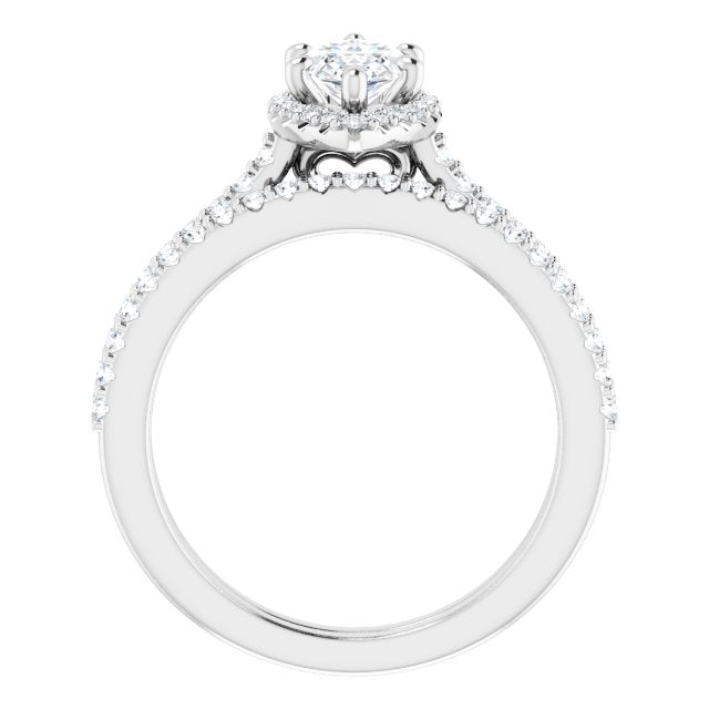 18K White Engagement Ring Mounting