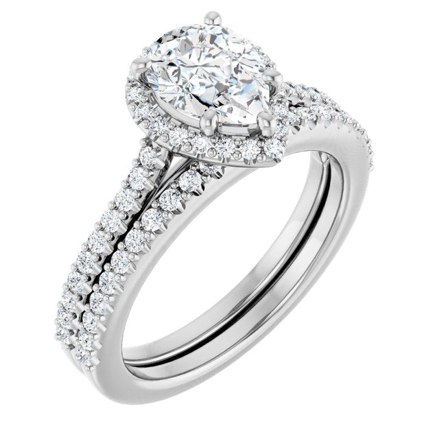 18K White Engagement Ring Mounting