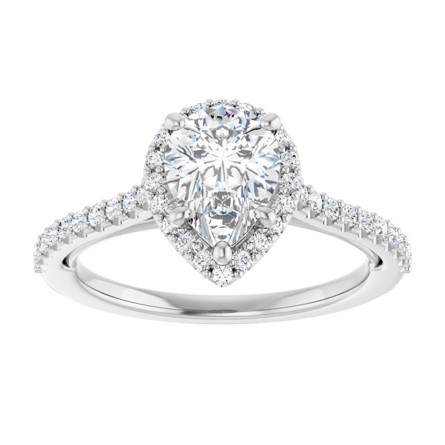 18K White Engagement Ring Mounting
