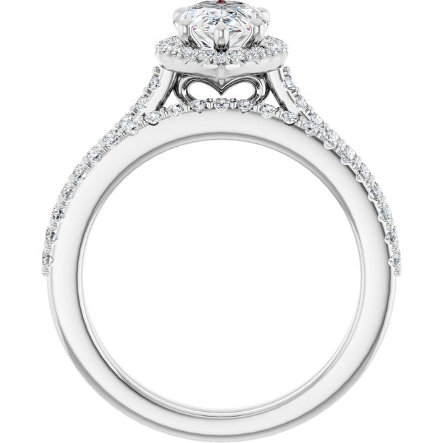 18K White Engagement Ring Mounting