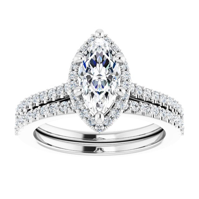 18K White Engagement Ring Mounting