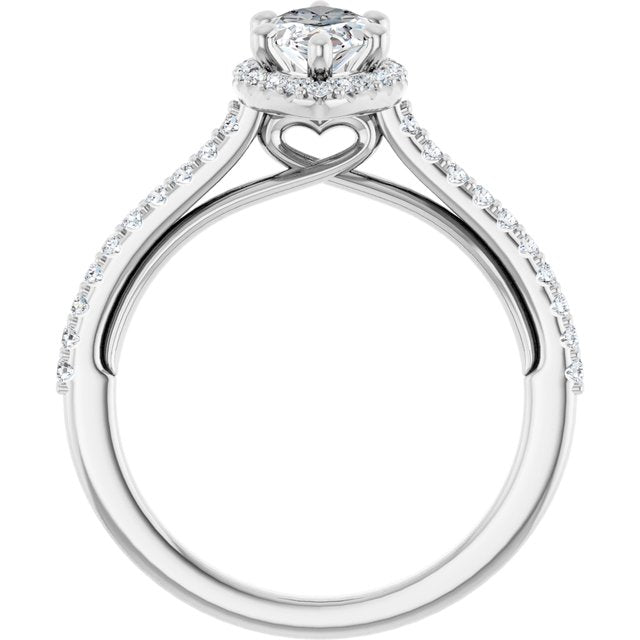 18K White Engagement Ring Mounting