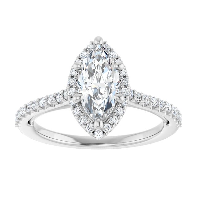 18K White Engagement Ring Mounting
