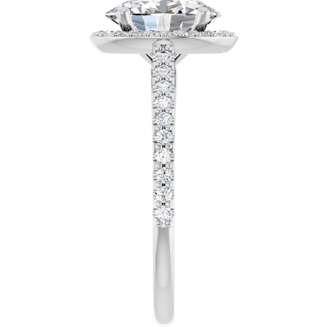 18K White Engagement Ring Mounting