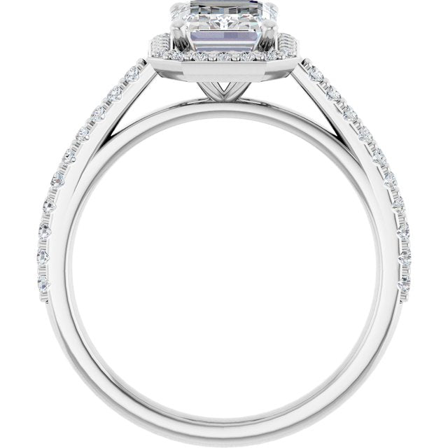 18K White Engagement Ring Mounting