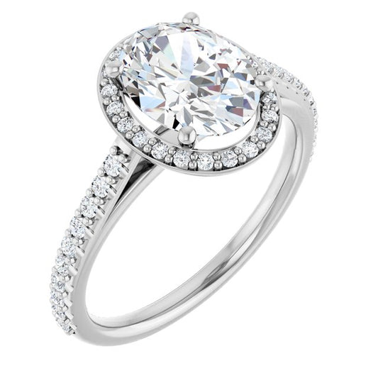 18K White Engagement Ring Mounting