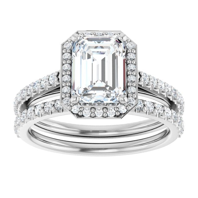 18K White Engagement Ring Mounting