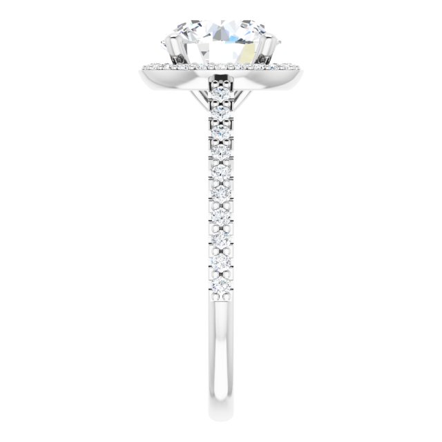 18K White Engagement Ring Mounting