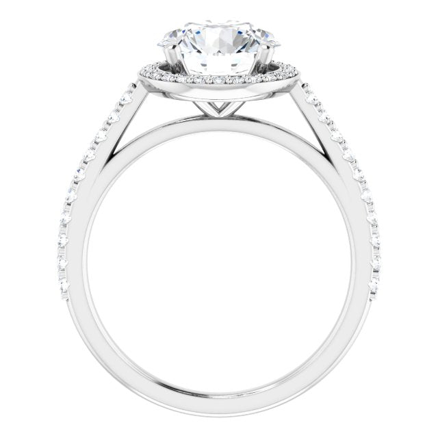 18K White Engagement Ring Mounting