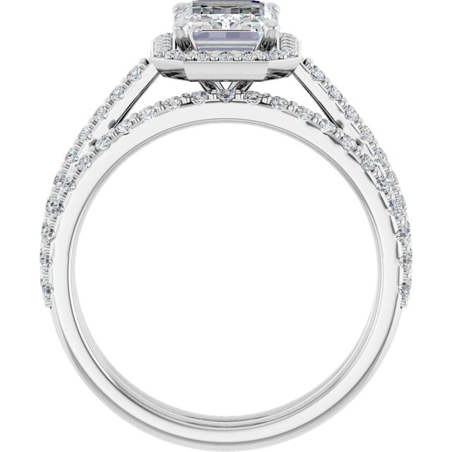 18K White Engagement Ring Mounting