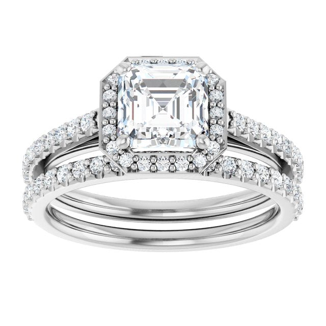 18K White Engagement Ring Mounting