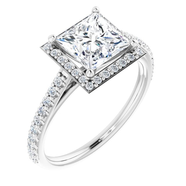 18K White Engagement Ring Mounting