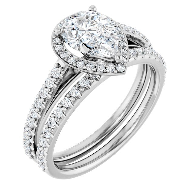 18K White Engagement Ring Mounting
