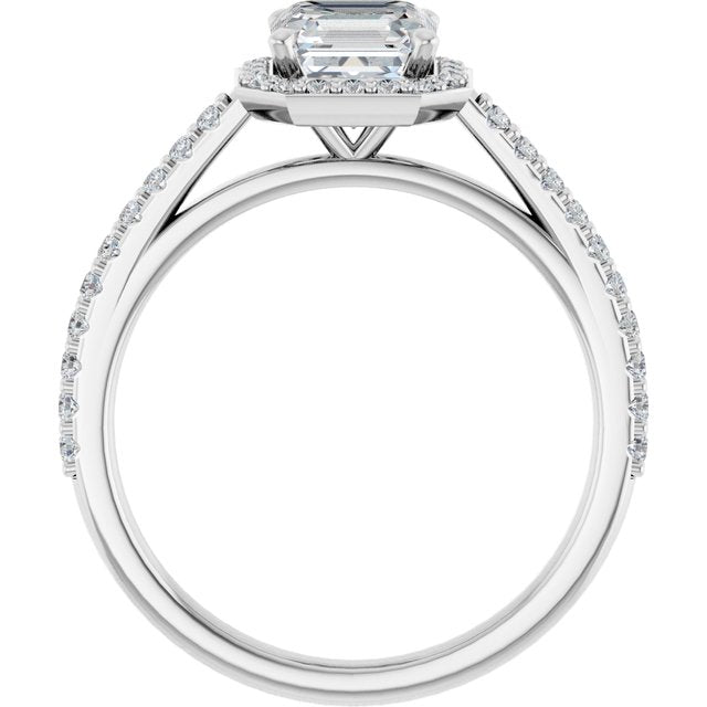 18K White Engagement Ring Mounting