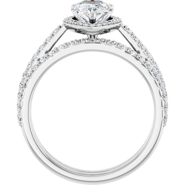 18K White Engagement Ring Mounting