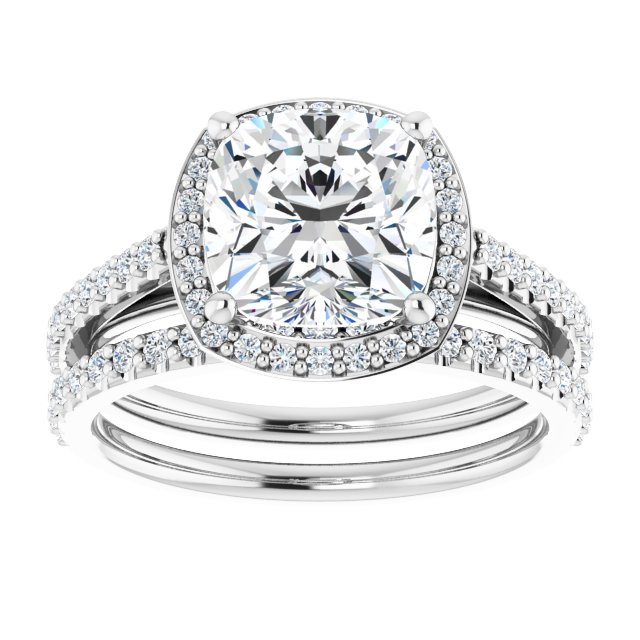 18K White Engagement Ring Mounting