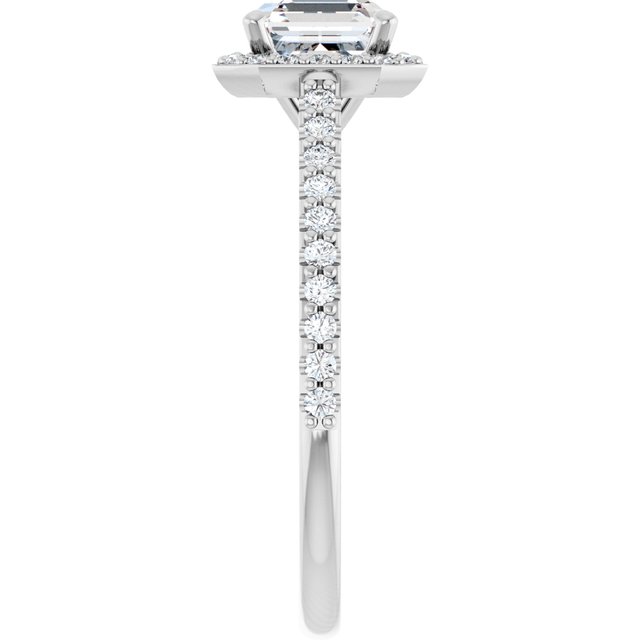 18K White Engagement Ring Mounting