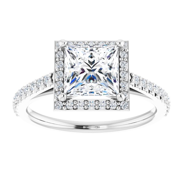 18K White Engagement Ring Mounting