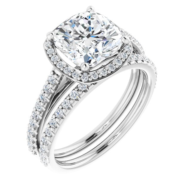 18K White Engagement Ring Mounting