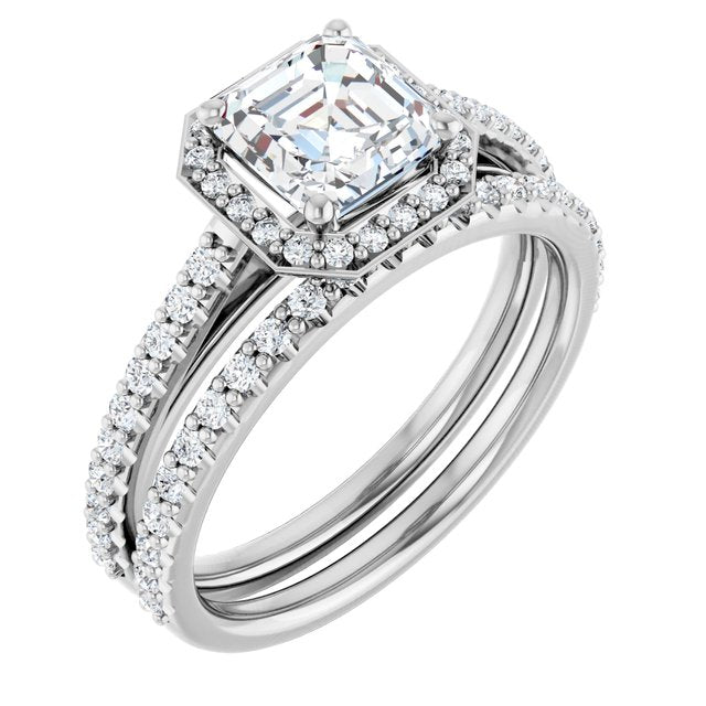 18K White Engagement Ring Mounting